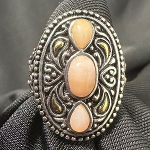 NK Thailand Pink Coral Ring